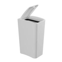 LIxeira plastica com tampa click 8 litros branca Astra - LTC2BR1