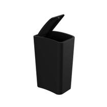 LIxeira plastica com tampa click 8 litros preta Astra - LTC2PR1
