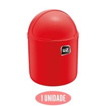 Lixeira Plastica com Tampa p Escritorio Vermelho 4L