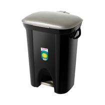 Lixeira Plástica Grande 72 Litros Com Tampa Pedal Cesto De Lixo Banheiro Cozinha Preto - 299/20 Sanremo