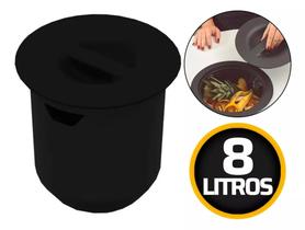 Lixeira Plástica P/ Embutir Redonda 8 Litros 2 cores METASUL-ARQUITECH