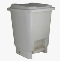 Lixeira Plástica Retangular com pedal branca 7 litros SUPER RESISTENTE