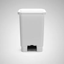 Lixeira Plástica Retangular com Pedal Reforçada 100 litros - branco