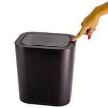 Lixeira Plástica Tampa Click Banheiro Cozinha Preta 12L
