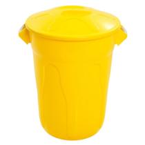 Lixeira Plástico Amarelo com Tampa Sobreposta de 100 Litros Cr100am Jsn Cesto Plástico Amarelo C