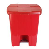 Lixeira Plástico Quadrado com Pedal de 30 Litros Vermelho P30v Jsn Cesto Plástico Quadrado com P