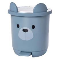 Lixeira plasutil decora pedal - bear azul - 5l