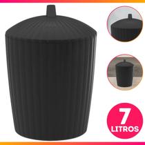 Lixeira Prática 7 Litros Plástico Canelatta Paramount Banheiro Cozinha Escritório