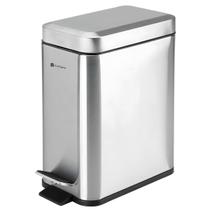 Lixeira Premium Aço Inox Lixo Cesta Balde Retangular C/ Pedal 5L Lixeira Premium Aço Inox Lixo Cesta Balde Retangular C/ Pedal 5L