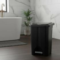 Lixeira Preta Agraplast 35 Litros com Tampa, Pedal e Aro Prática e Higiênica 1011