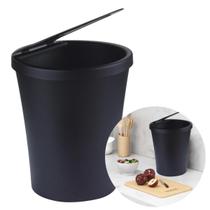 Lixeira Preta Basculante 5 Litros Com Tampa Basculante Articulada Lixo Lixinho Cozinha Pia Banheiro Quarto Escritório