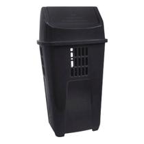 Lixeira Preta Basculante 50l Plasvale