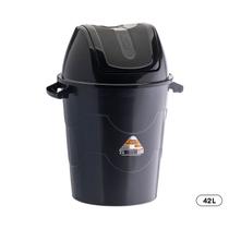 Lixeira Preta Basculante Plástica Grande 42L com Tampa Resistente para Cozinha Banheiro Escritório Lixeira Preta Basculante Plástica Grande 42L com Tampa Resistente para Cozinha Banheiro Escritório