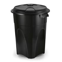 Lixeira Preta Cesto De Lixo Grande Cozinha 100 Litros Higienie Black-Injeplastec