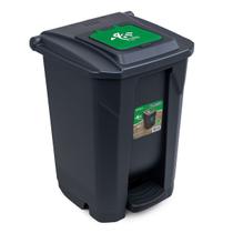 Lixeira Preta De Lixo Grande 60 Litros Com Rodinhas Preta