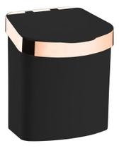 Lixeira Preta Rosê Compacta Para Pia Cozinha Future 2,5l Lixeira Preta Rosê Compacta Para Pia Cozinha Future 2,5l