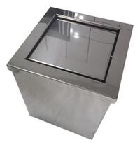 Lixeira Protege Inox Quadrada 15L - Kit Com 1 Unidade