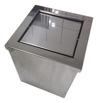 Lixeira Protege Inox Quadrada 15l - Kit Com 1 Unidade