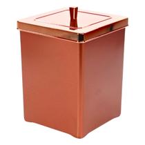 Lixeira Quadrada 6,5 Litros Cobre Rose Gold Ou Dourado