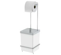 Lixeira Quadrada 6,5 Litros Com Suporte Para Papel Higiênico