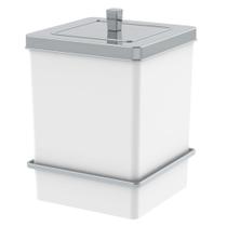 Lixeira Quadrada 6,5l Com Suporte Ventosa Branco Cromado Lixeira Quadrada 6,5l Com Suporte Ventosa Branco Cromado