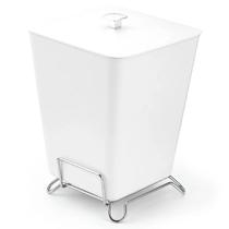 Lixeira Quadrada 7 Litros Com Suporte Aramado Interno Banheiro Lavabo Cozinha Branco Arthi
