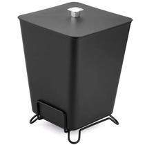 Lixeira Quadrada 7 Litros Com Suporte Aramado Interno Banheiro Lavabo Cozinha Preto Arthi Lixeira Quadrada 7 Litros Com Suporte Aramado Interno Banheiro Lavabo Cozinha Preto Arthi