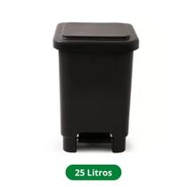 Lixeira Quadrada com Pedal 25 Litros Preta Lixeira Quadrada com Pedal 25 Litros Preta