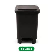 Lixeira Quadrada com Pedal 50 Litros Preta
