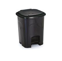 Lixeira Quadrada com Pedal em Polipropileno Preto 16L - Nitron