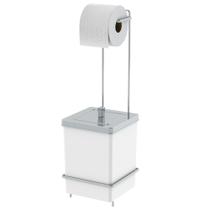 Lixeira Quadrada Com Suporte Para Papel Higiênico 6,5 Litros Lixeira Quadrada Com Suporte Para Papel Higiênico 6,5 Litros