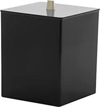 Lixeira Quadrada de Acrílico Preto Bagno 7L