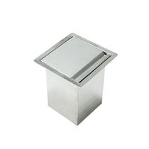 Lixeira Quadrada de Embutir Bancada 5 Litros Com Tampa Inox