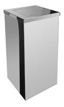 Lixeira Quadrada Em Aço Inox Com Tampa Vai-Vem 36 L Lixeira Quadrada Em Aço Inox Com Tampa Vai-Vem 36 L