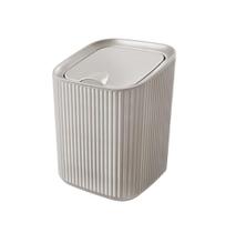 Lixeira Quadrada em Polipropileno Cinza Claro 1,26L - Usual Utilidades