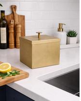 Lixeira Quadrada Inox 5.2L - Dourado Fosco Lixeira Quadrada Inox 5.2L - Dourado Fosco