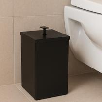 Lixeira Quadrada Inox - 7,8L - Preta Lixeira Quadrada Inox - 7,8L - Preta