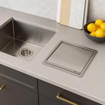 Lixeira Quadrada Pia Bancada de Embutir Inox 5L Inox 304 Cozix