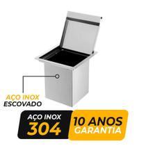 Lixeira Quadrada Pia Cozinha Embutir 4 L Inox 304 Não Enferruja - AMERICAN STEEL