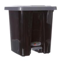 Lixeira Quadrada Preta e Cinza com Pedal 15 Litros MB Lixeira Quadrada Preta e Cinza com Pedal 15 Litros MB