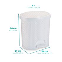 Lixeira rattan 6 litros