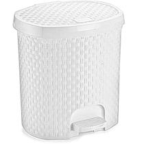 Lixeira Rattan Branca 6L