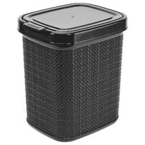 Lixeira rattan com click preta 4,5l nitron
