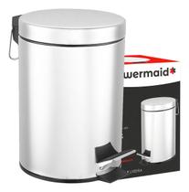 Lixeira Redonda 5 Litros Aço Inox Balde Cesto Removível Alça Lixeira Redonda 5 Litros Aço Inox Balde Cesto Removível Alça
