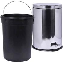 Lixeira Redonda 5 Litros Aço Inox Com Pedal Kala Lixeira Redonda 5 Litros Aço Inox Com Pedal Kala