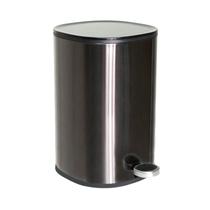 Lixeira Redonda 5L com Pedal e Cesto Ghelplus Tampa Inox Escovado