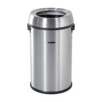 Lixeira redonda 65 litros inox cinza sem tampa vonder Lixeira redonda 65 litros inox cinza sem tampa vonder