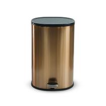 Lixeira Redonda C/ Pedal Champagne 5 Litros Solo