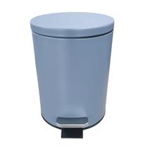 Lixeira Redonda com Pedal 3 Litros Aço Inox Cinza Fosco Multiuso para Banheiro e Escritório