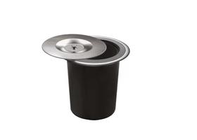 Lixeira redonda de embutir em inox acetinado com balde plástico de 5l 20505 - Debacco